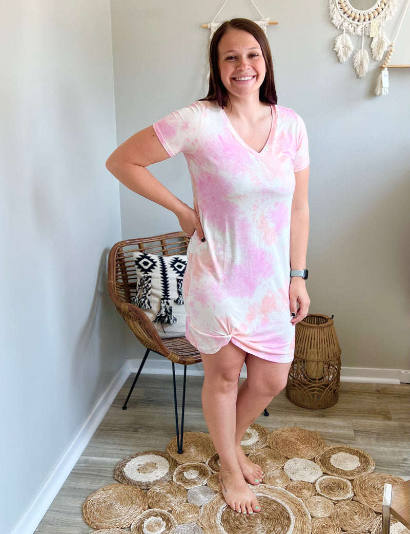 Tie-dye knotted dress