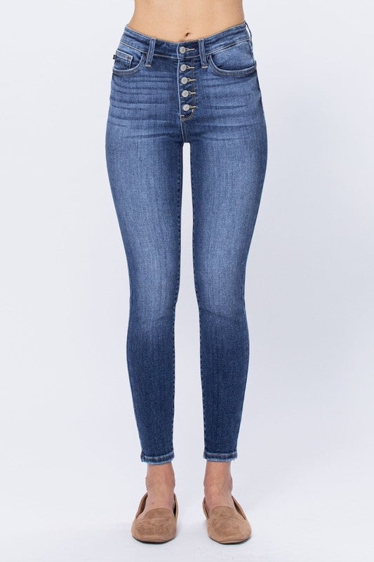 Judy Blue High Rise Button Fly Skinny